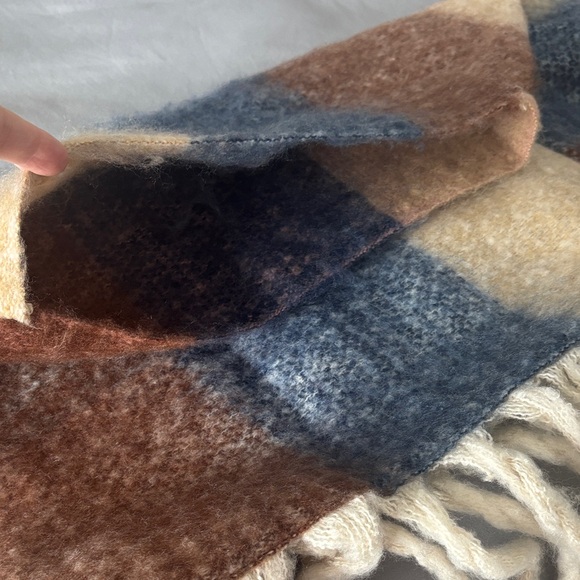 NWOT! Multicolor Plaid Poncho with Fringe - Picture 4 of 4